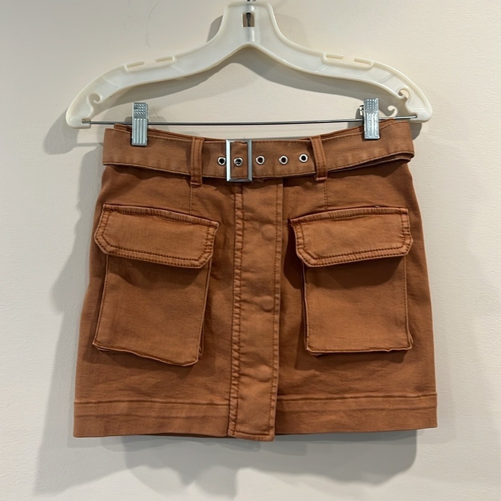 🔥LOVEGEN Brown Mini Skirt with Pockets🔥